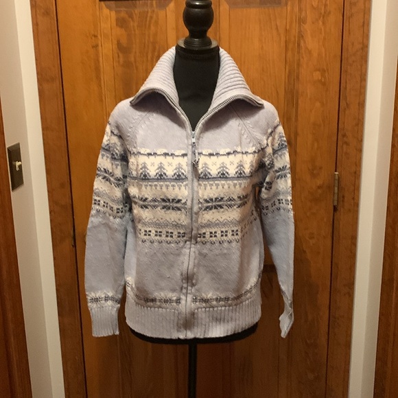 Tiara International zip-up sweater, size small blue - Picture 2 of 8